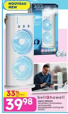 Rossy AQUA BREEZE Rechargeable misting fan offer