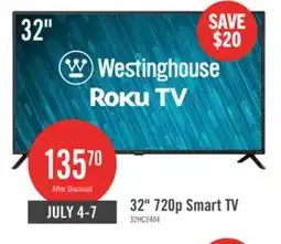 The Brick Westinghouse 32 HD Roku Smart TV offer