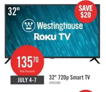 The Brick Westinghouse 32 HD Roku Smart TV offer