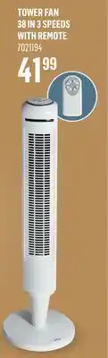 Canac Tower Fan 38 in 3 Speeds With Remote offer