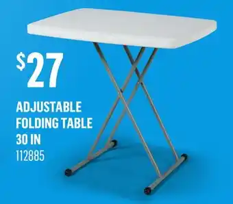 Canac Adjustable Folding Table 30 in offer