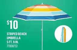 Canac Striped Beach Umbrella 5 ft. 9 in offer