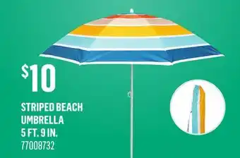 Canac Striped Beach Umbrella 5 ft. 9 in offer