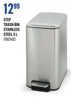 Canac Step Trash Bin Stainless Steel 5 L offer