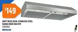 Canac Unity NCS3 30 in. Stainless Steel Range Hood 300 CFM offer