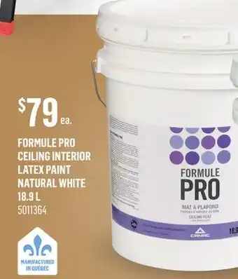 Canac Formule Pro Ceiling Interior Latex Paint Natural White 18.9 L offer