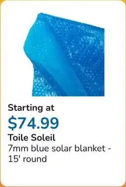 Club Piscine 7mm blue solar blanket - 15' round offer
