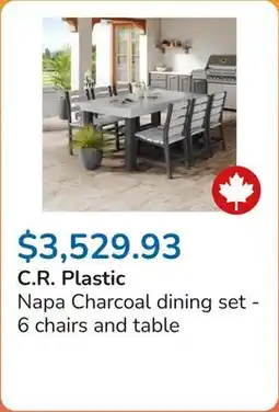 Club Piscine Napa Charcoal dining set - 6 chairs and table offer