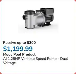 Club Piscine AI 1.25HP Variable Speed Pump - Dual Voltage offer