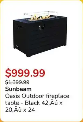 Club Piscine Oasis Outdoor fireplace table - Black 42'Äú x 20'Äù x 24 offer