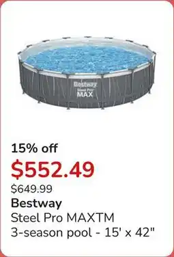 Club Piscine Steel Pro MAXTM 3-season pool - 15' x 42 offer