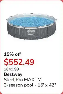 Club Piscine Steel Pro MAXTM 3-season pool - 15' x 42 offer
