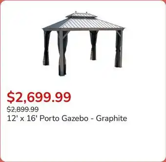 Club Piscine 12' x 16' Porto Gazebo - Graphite offer