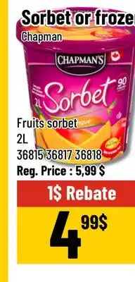 Mayrand Fruits sorbet 2 L Chapman offer
