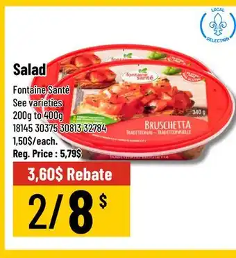 Mayrand Salad Fontaine Santé 200g to 400g Quebec offer