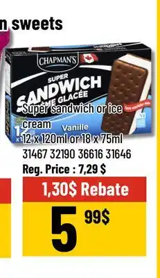 Mayrand Super sandwich or ice cream Chapman offer