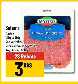 Mayrand Salami 125g to 150g Mastro offer