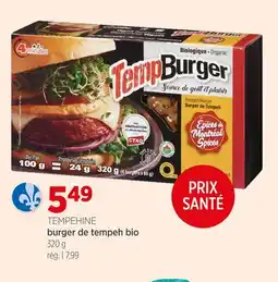 Avril burger de tempeh bio offer