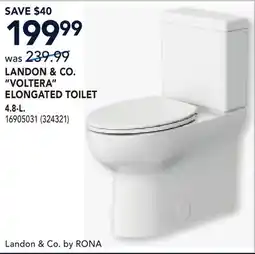 RONA LANDON & CO. VOLTERA ELONGATED TOILET 4.8-L offer