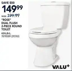 RONA ROSE DUAL FLUSH 2-PIECE ROUND TOILET offer