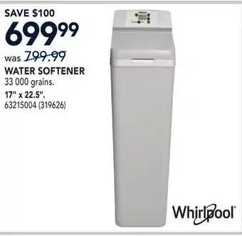 RONA WHIRLPOOL WATER SOFTENER offer