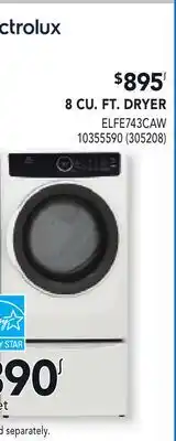 RONA ELECTROLUX 8 CU. FT. DRYER offer