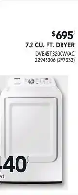 RONA 7.2 CU. FT. DRYER offer
