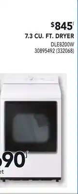 RONA LG 7.3 CU. FT. DRYER offer