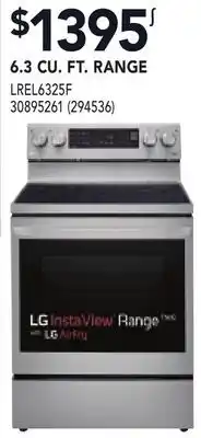RONA LG 6.3 CU. FT. RANGE offer