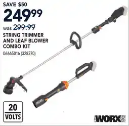RONA WORX STRING TRIMMER AND LEAF BLOWER COMBO KIT offer