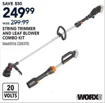 RONA WORX STRING TRIMMER AND LEAF BLOWER COMBO KIT offer
