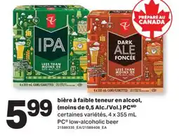 L'Intermarché BIÈRE À FAIBLE TENEUR EN ALCOOL, (MOINS DE 0,5 ALC./VOL.) PC | PC LOW-ALCOHOLIC BEER, 4 X 355 ML offer