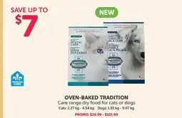 Mondou OVEN BAKED TRADITION Care range dry food for cats or dogs offer