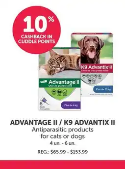 Mondou ADVANTAGE II / K9 ADVANTIX II Antiparasitic products for cats or dogs offer