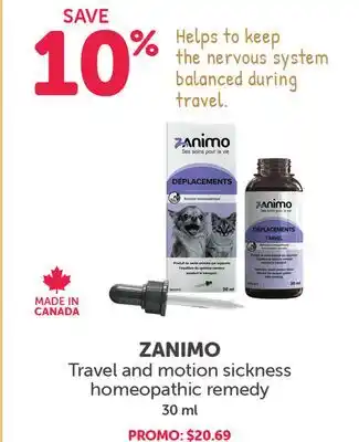 Mondou ZANIMO Travel and motion sickness homeopathic remedy offer