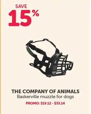 Mondou THE COMPANY OF ANIMALS Baskerville muzzle for dogs offer