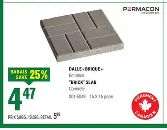 BMR PERMACON DALLE  BRIQUE  offer