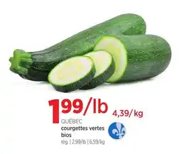 Avril courgettes vertes bios offer