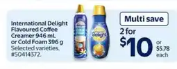 Walmart International Delight Flavoured Coffee Creamer or Cold Foam offer