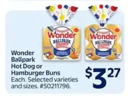 Walmart Wonder Ballpark Hot Dog or Hamburger Buns offer