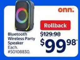 Walmart Bluetooth Wireless Party Speaker offer