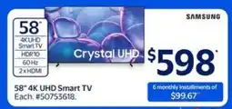 Walmart 58 4K UHD Smart TV offer