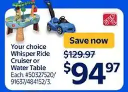 Walmart Whisper Ride Cruiser or Water Table offer