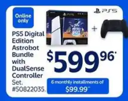 Walmart PS5 Digital Edition Astrobot Bundle with DualSense Controller Set offer