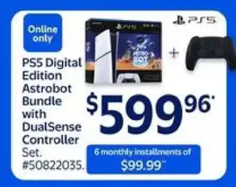 Walmart PS5 Digital Edition Astrobot Bundle with DualSense Controller Set offer