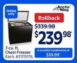 Walmart Arctic King 7-cu. ft. Chest Freezer offer