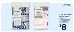 Walmart Kids' Packaged Underwear Pack offer