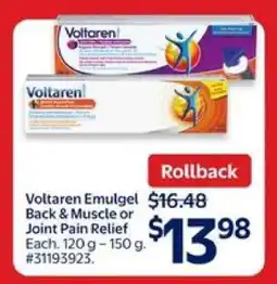 Walmart Voltaren Emulgel Back & Muscle or Joint Pain Relief offer