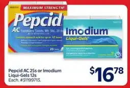 Walmart Pepcid AC 25s or Imodium Liqui-Gels 12s offer