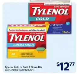 Walmart Tylenol Cold or Cold & Sinus 40s offer